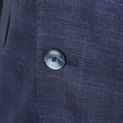 Norton Barrie Bespoke Suit in Navy Windowpane Check Button