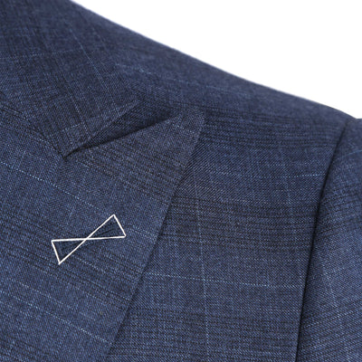 Norton Barrie Bespoke Suit in Navy Windowpane Check Lapel