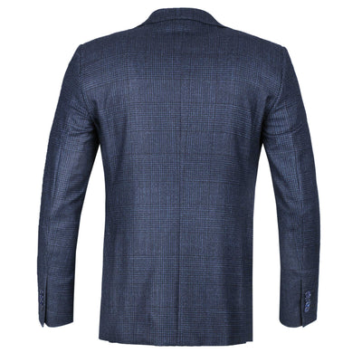 Norton Barrie Jacket Navy Check Lora Piana 8848 Back