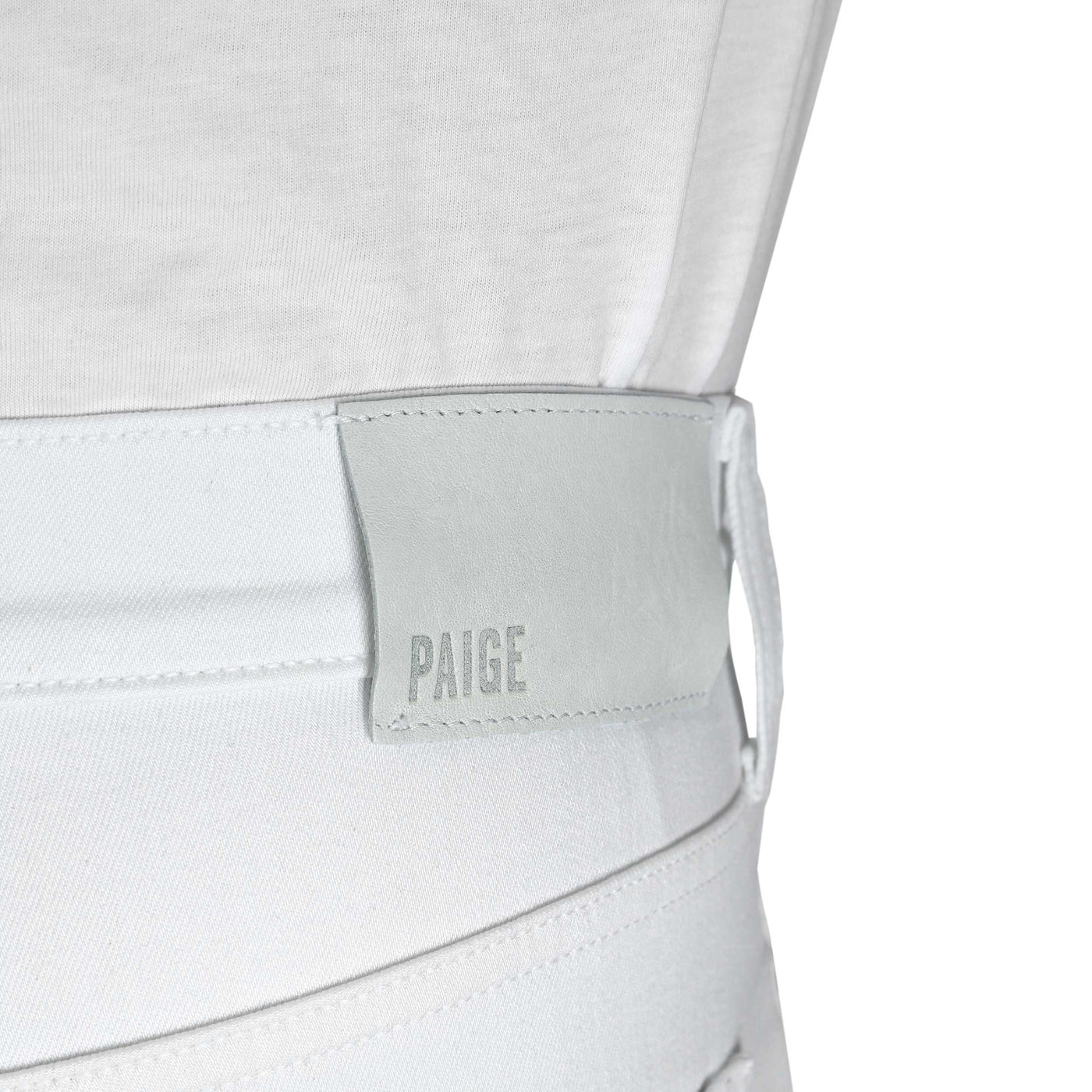 Paige Lennox Jean in Ice Cap White Logo Badge