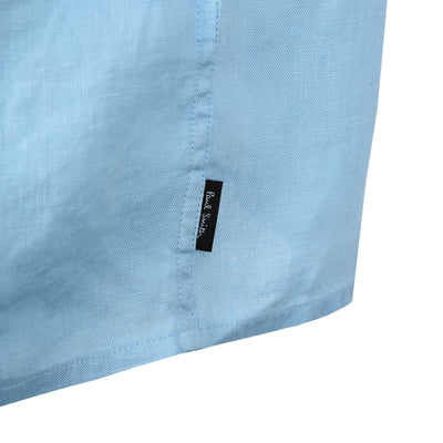 Paul Smith Casual Fit SS Shirt in Sky Blue Logo Tab