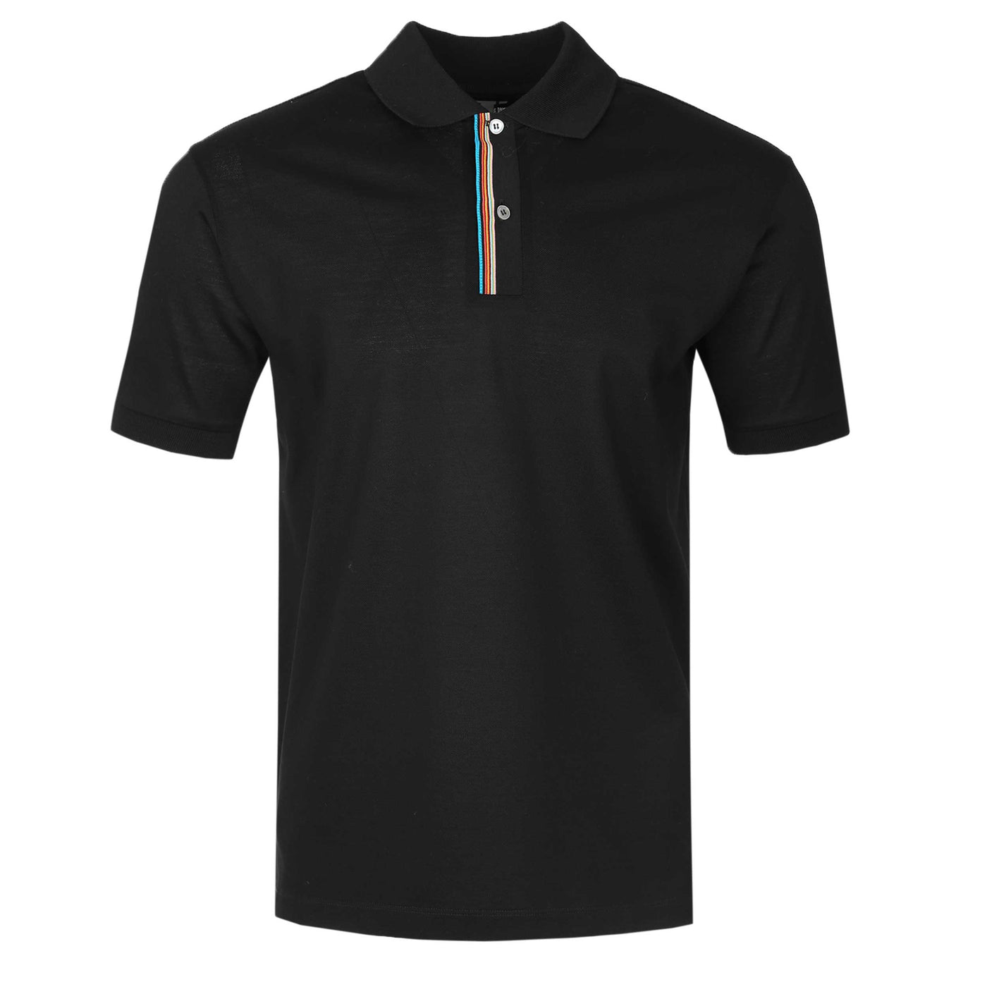 Paul Smith Stripe Placket Polo Shirt in Black