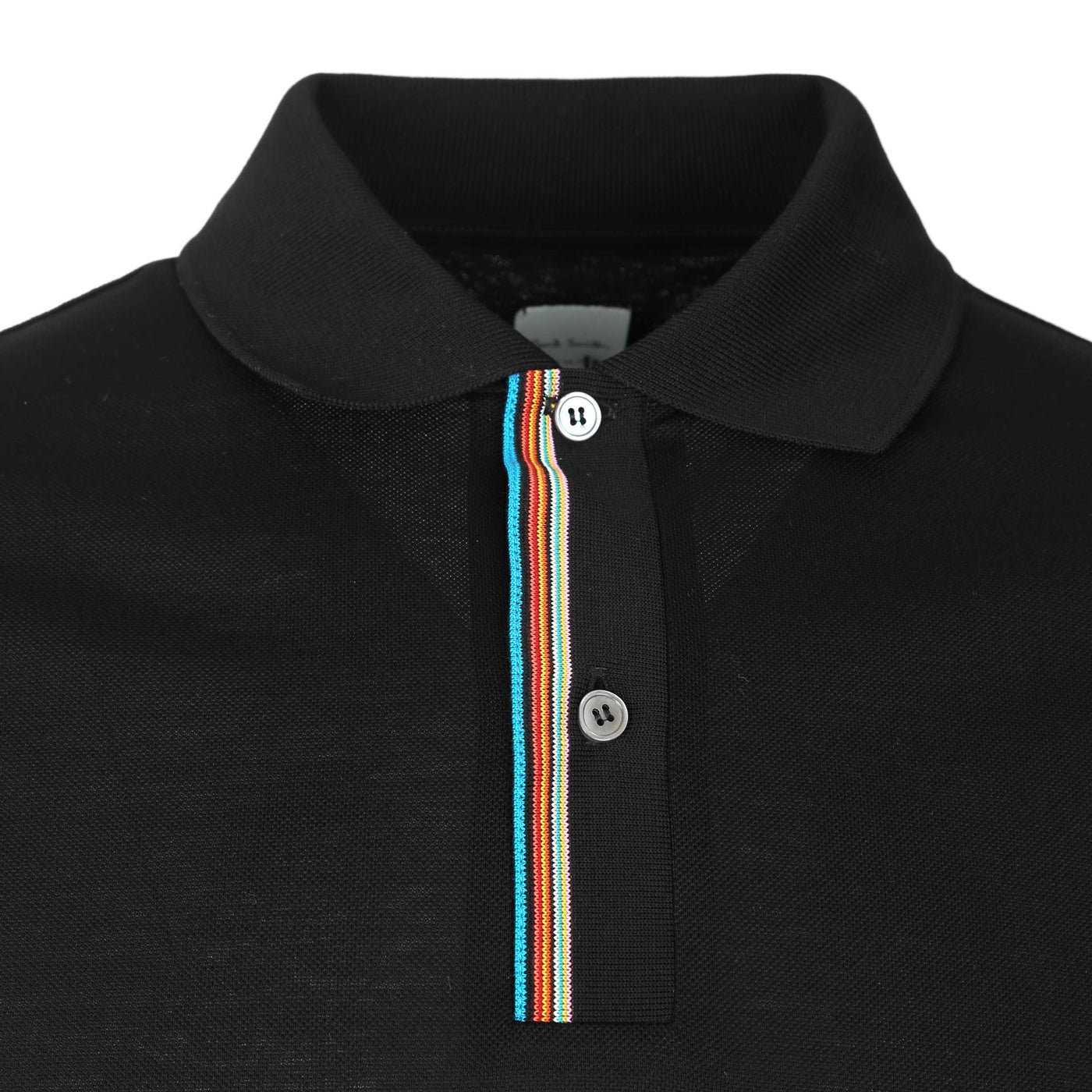 Paul Smith Stripe Placket Polo Shirt in Black