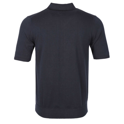 Paul Smith Zebra Badge SS Polo Knitwear in Navy Back