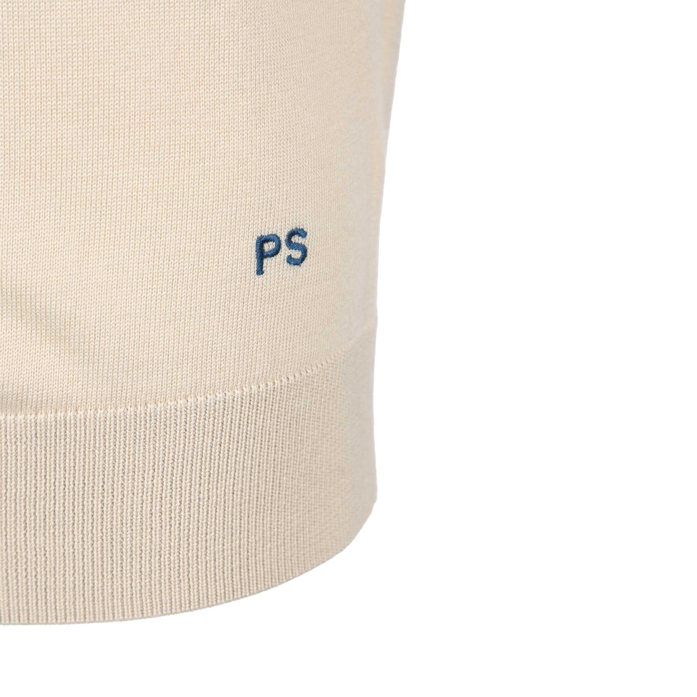 Paul Smith 4 Button LS Polo Knitwear in Beige Logo