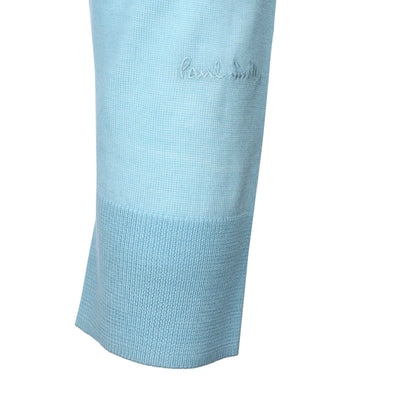 Paul Smith Crew Neck Knitwear in Sky Blue Cuff