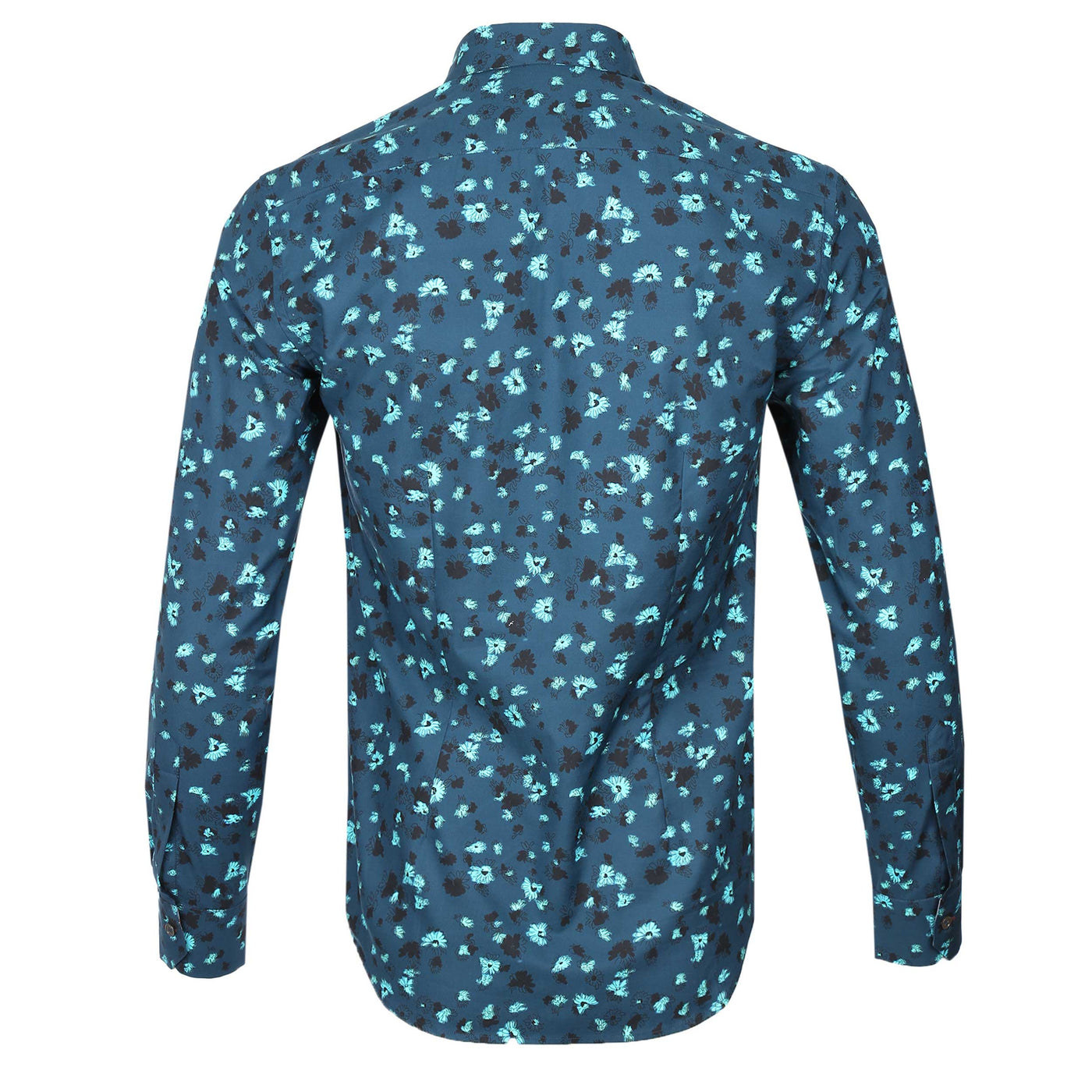 Paul Smith Floral Print Shirt in Blue Back