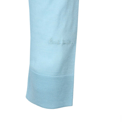 Paul Smith Half Zip Knitwear in Sky Blue Logo