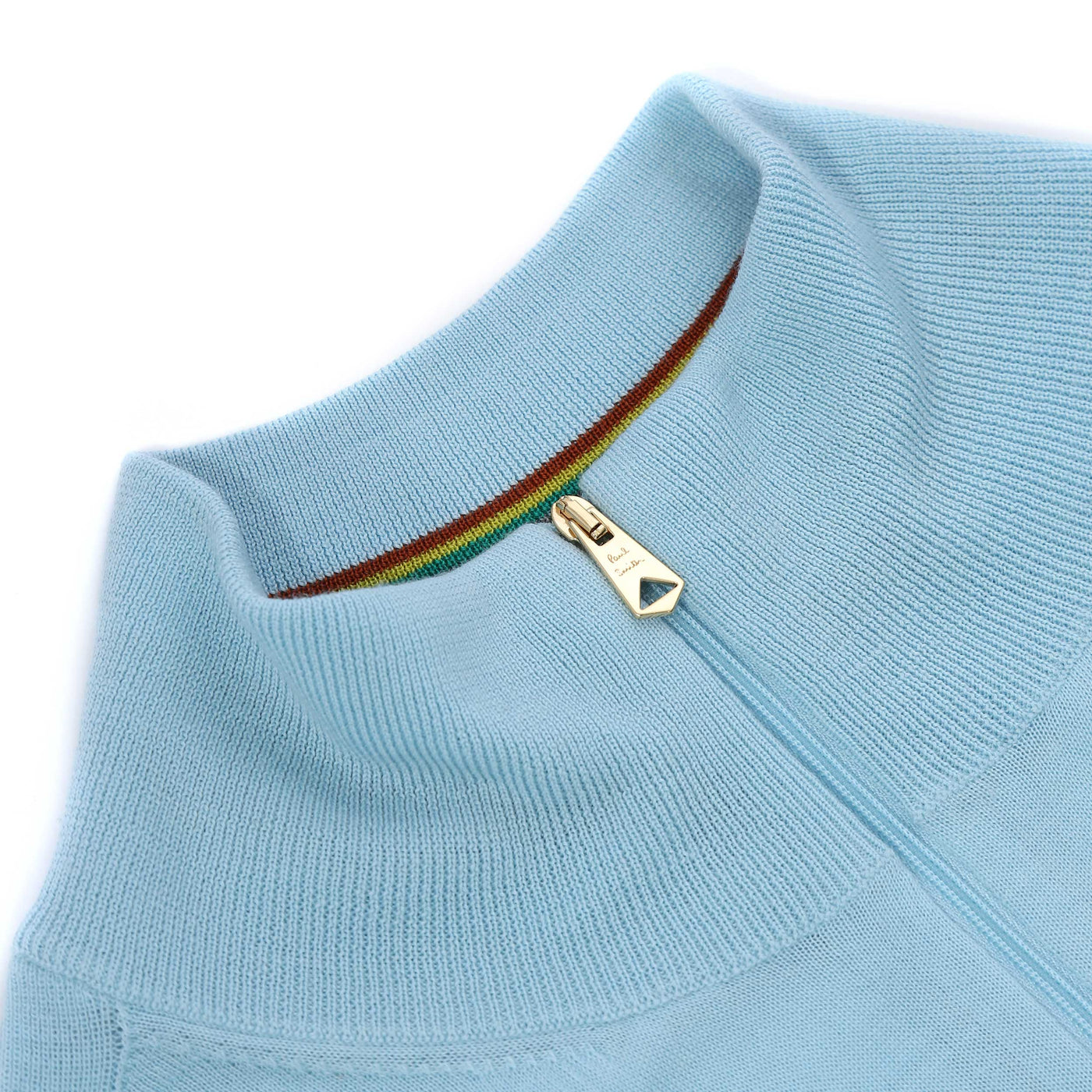 Paul Smith Half Zip Knitwear in Sky Blue Zip