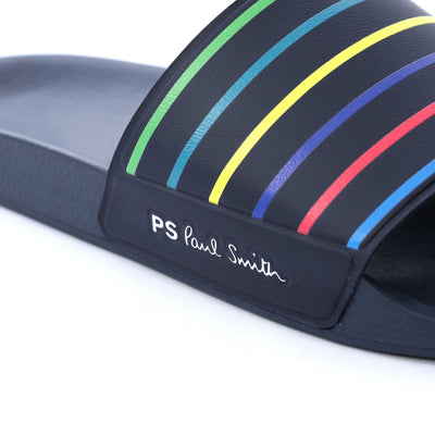Paul Smith Nyro Stripe Slide in Navy Logo