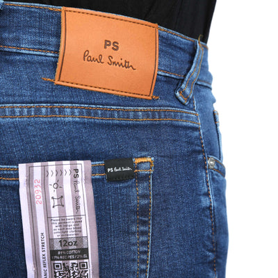Paul Smith Organic Reflex Stretch Jean in Denim Blue Logo