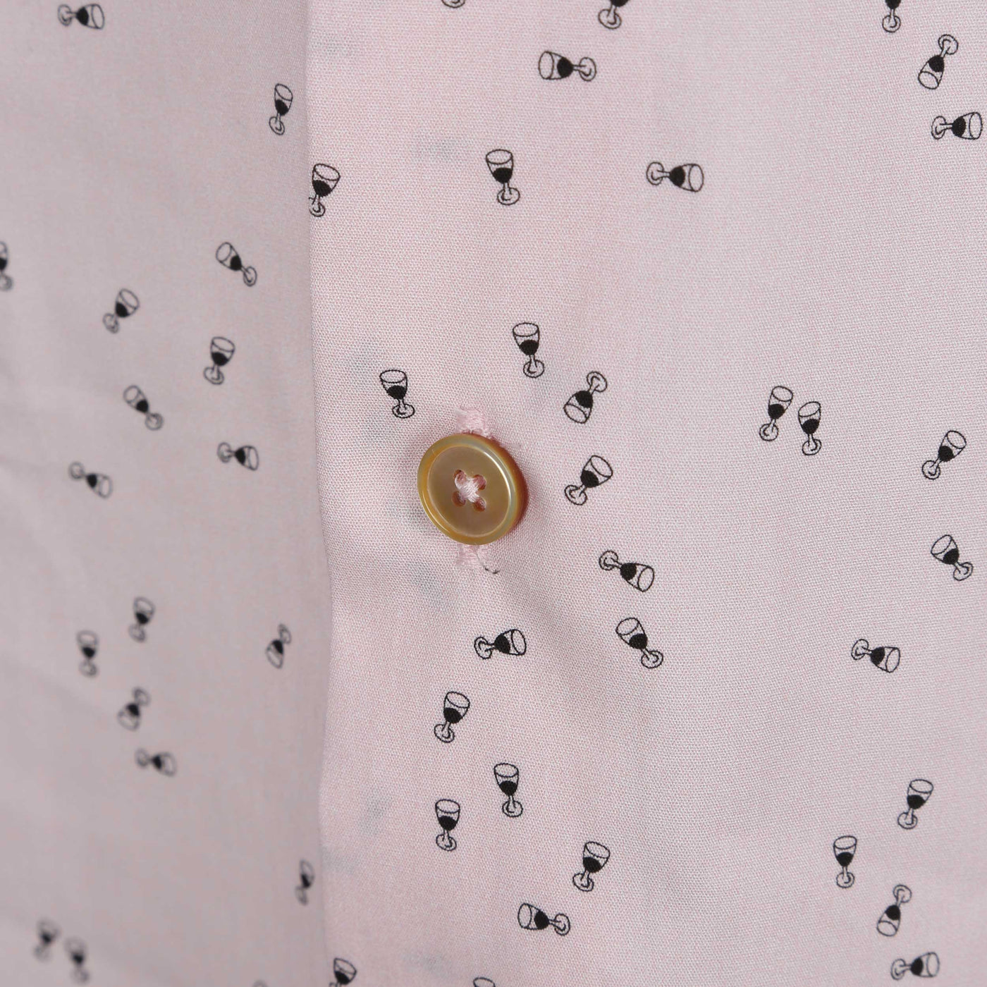 Paul Smith Wine Glass Print Shirt in Pink Button