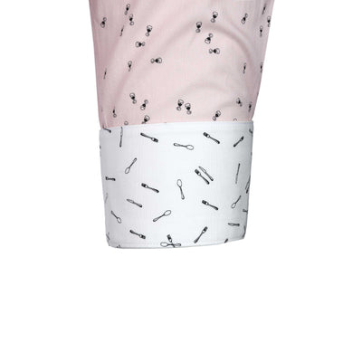 Paul Smith Wine Glass Print Shirt in Pink Cuff Trim