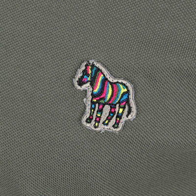 Paul Smith Zebra Badge Collar Trim Polo Shirt in Khaki