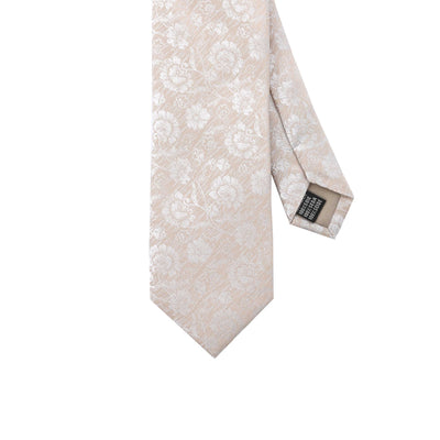 Remus Uomo Brushed Tie & Hank Set in Cream Tie