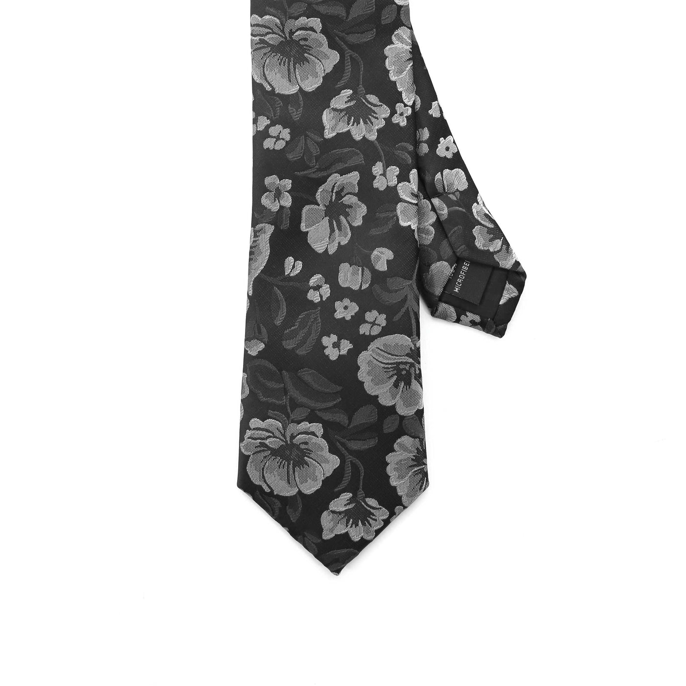 Remus Uomo Floral Tie & Hank Set in Black Tie