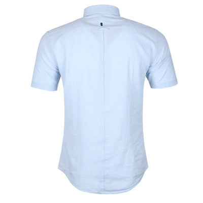 Remus Uomo Linen SS Shirt in Sky Blue Back