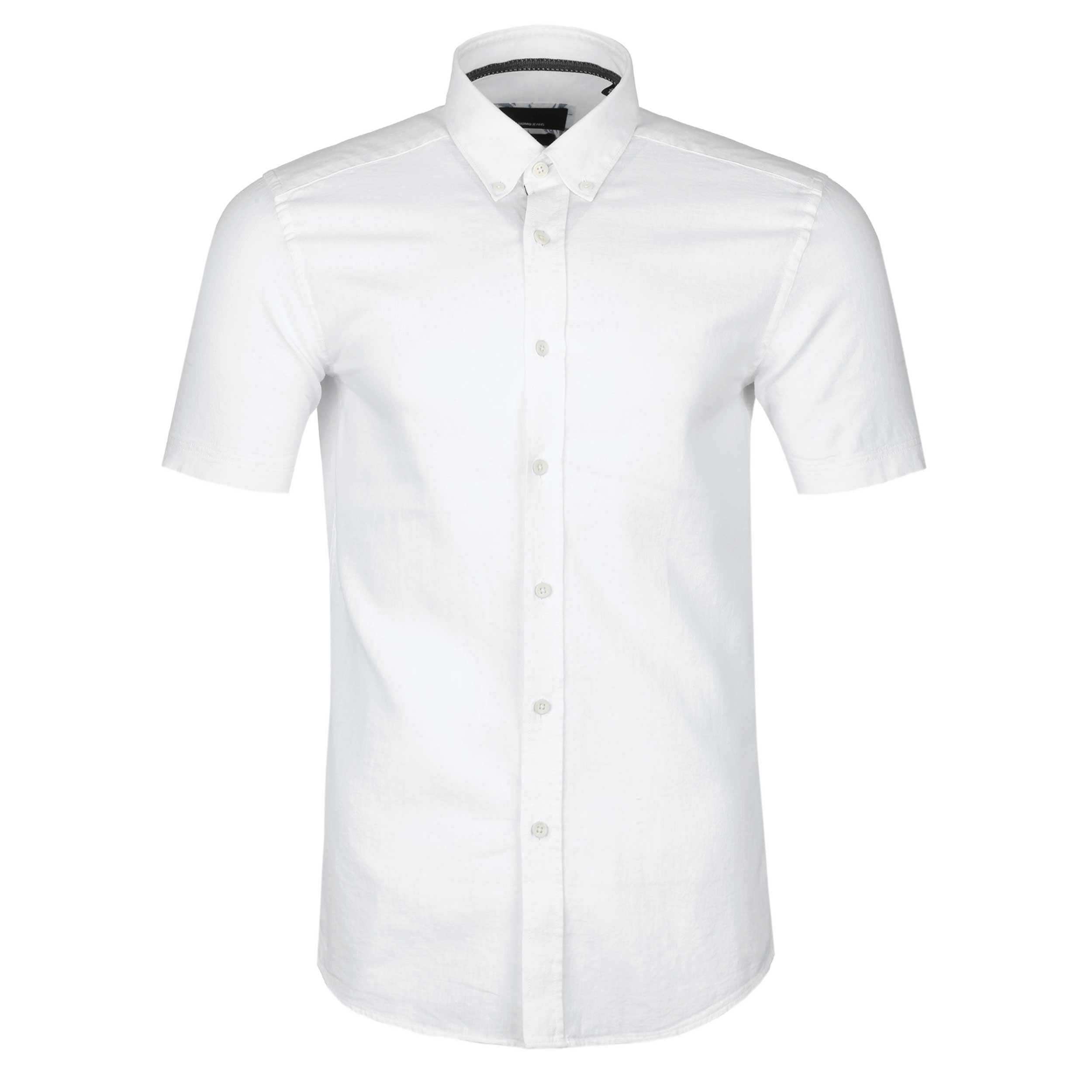 Remus Uomo Linen SS Shirt in White