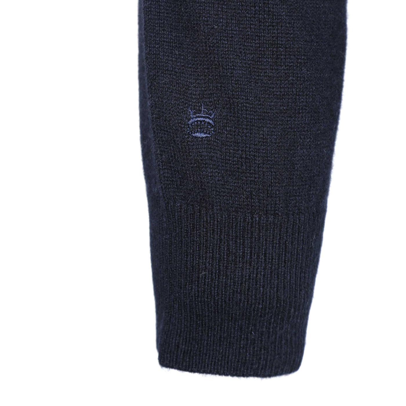 Thomas Maine Crew Neck Cashmere Knitwear in Navy Logo