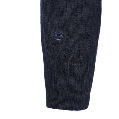 Thomas Maine Crew Neck Cashmere Knitwear in Navy Logo