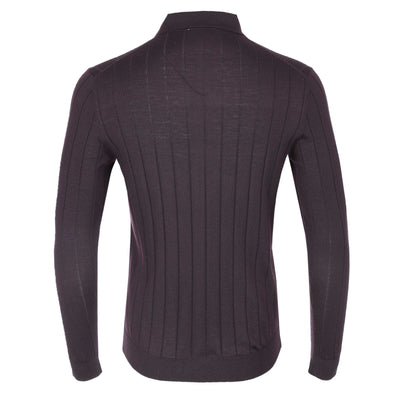 Thomas Maine Shirt Full Button Knit Through in Plum