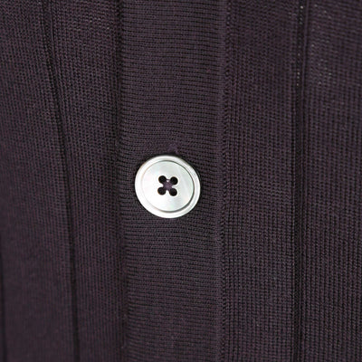 Thomas Maine Shirt Full Button Knit Through in Plum