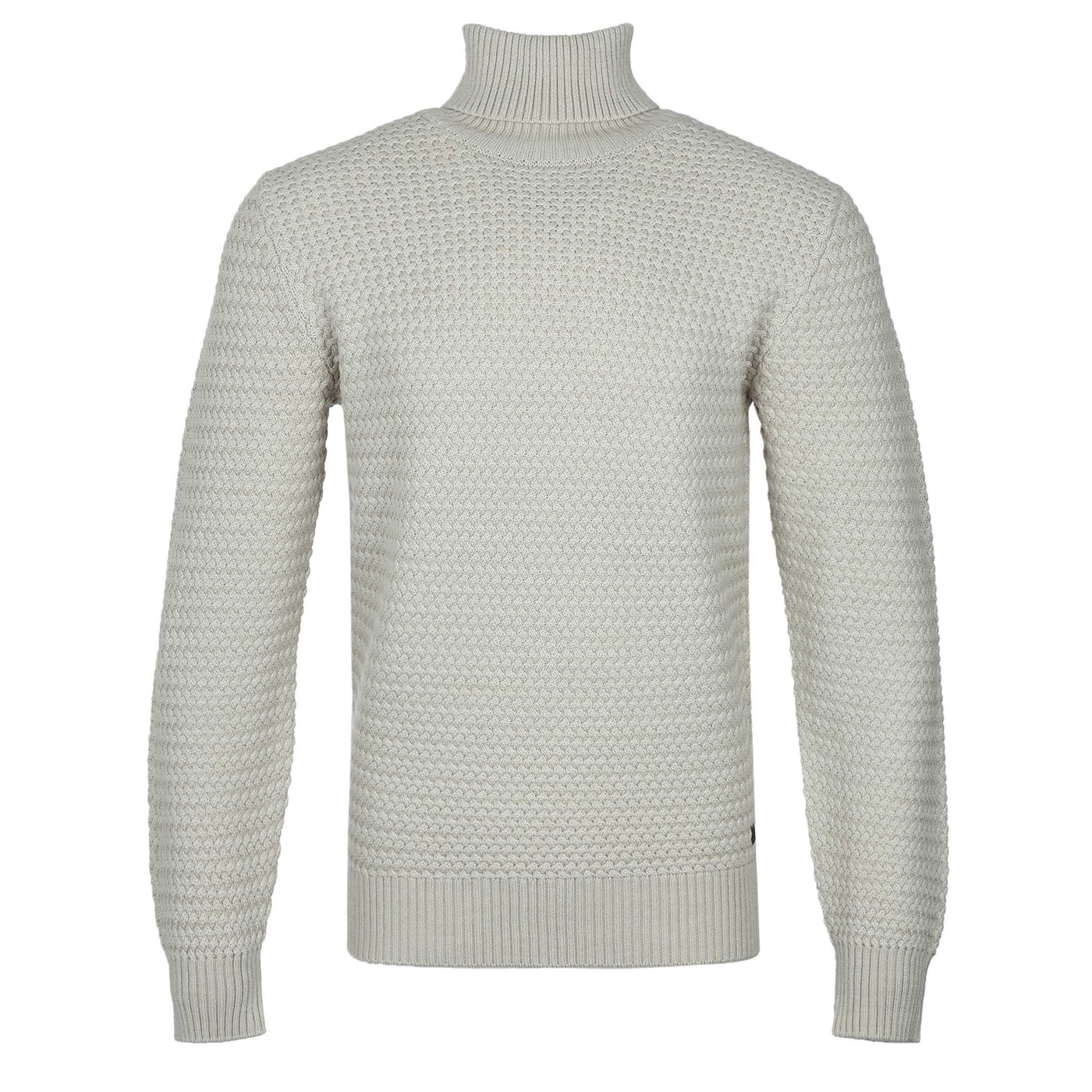 Thomas Maine Knitted Roll Neck in Oat