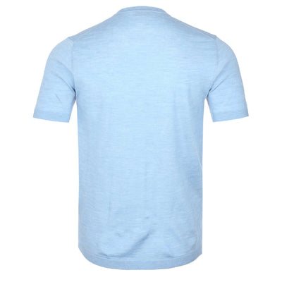 Thomas Maine Knitted T-Shirt in Sky Blue Back