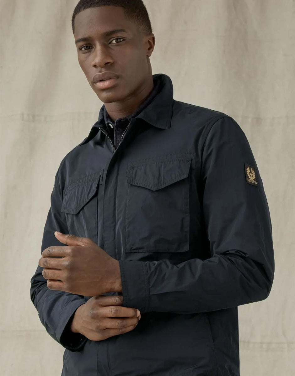 Belstaff Command Overshirt in Dark Ink Model Shot 2