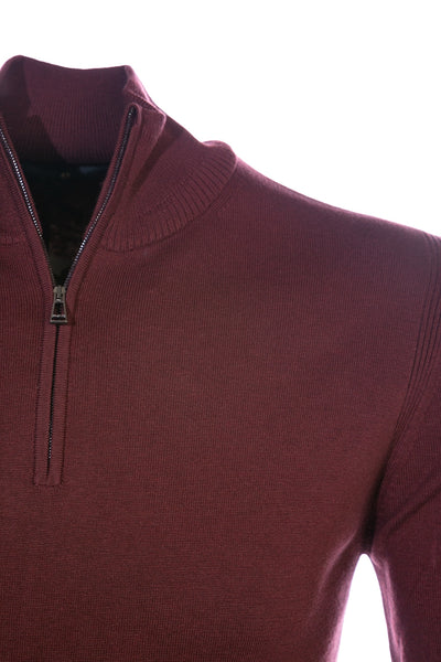 Belstaff Bay Half Zip Jumper in Burnished Red