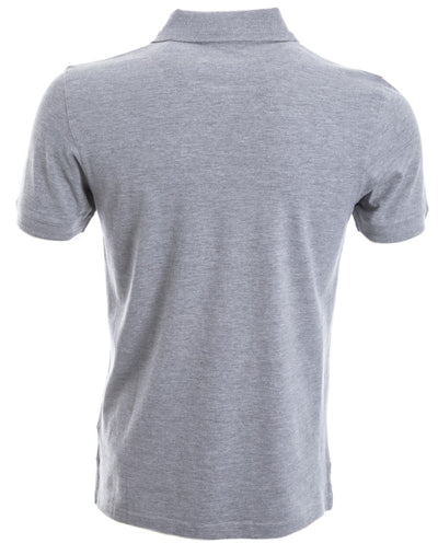 Belstaff Classic Short Sleeve Polo Shirt in Grey Melange Back