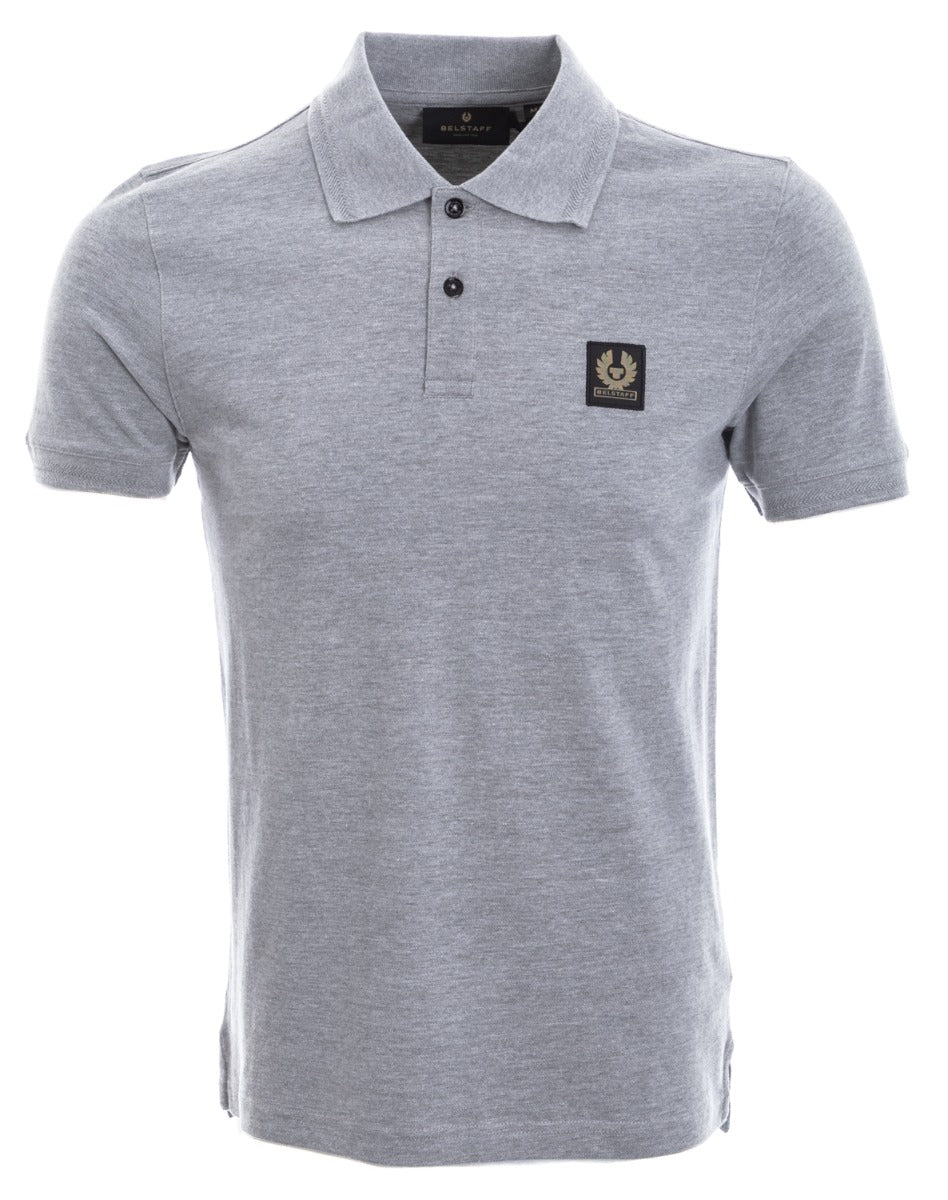 Belstaff Classic Short Sleeve Polo Shirt in Grey Melange