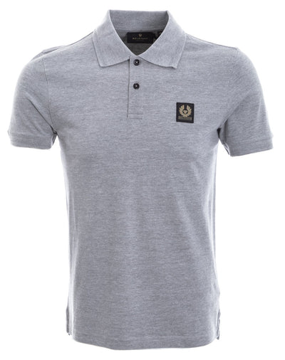 Belstaff Classic Short Sleeve Polo Shirt in Grey Melange Main