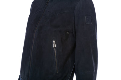 Belstaff Corvette Ladies Suede Jacket in Navy