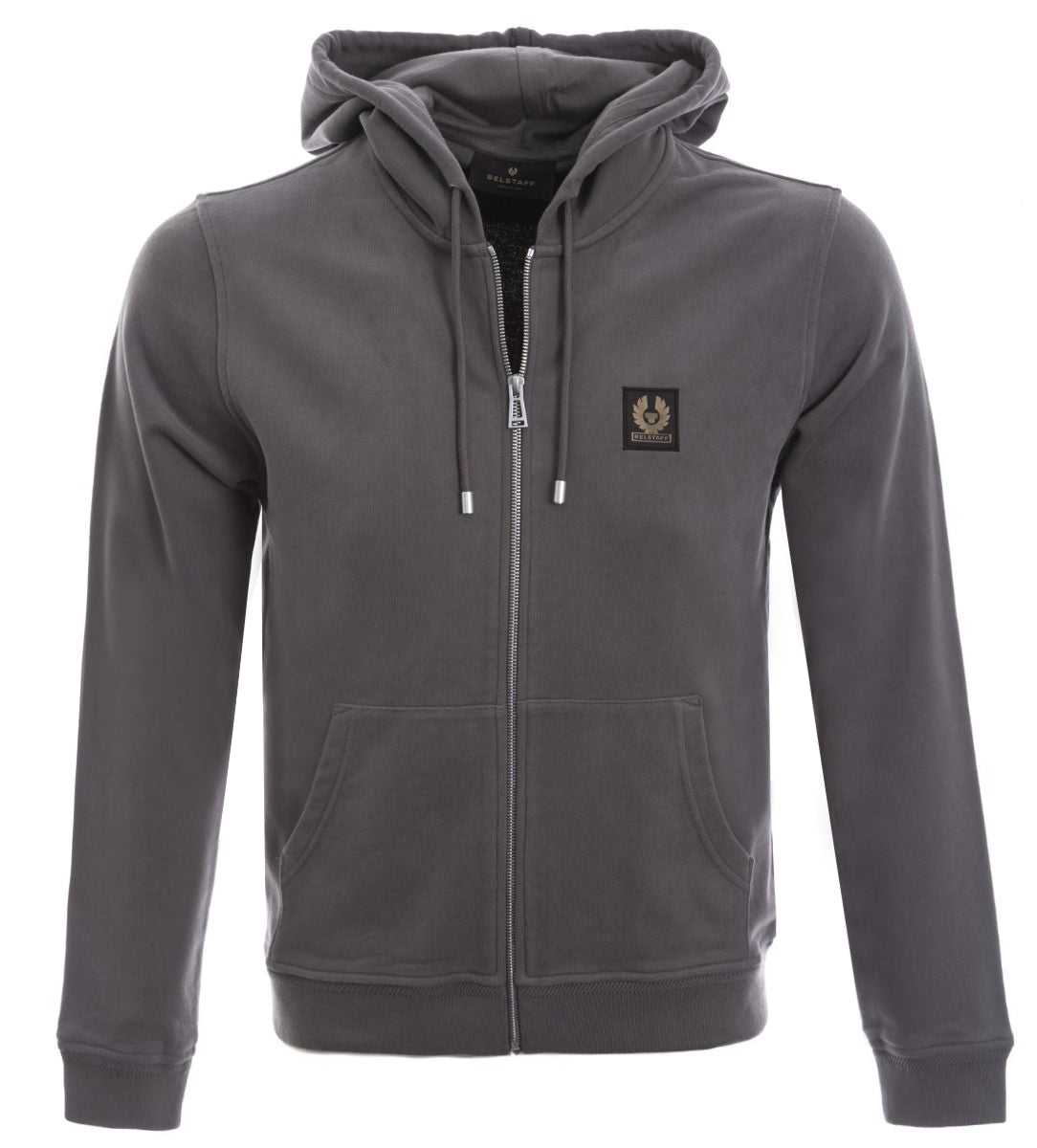 Belstaff Hoodie Sweat Top in Granite Grey Front