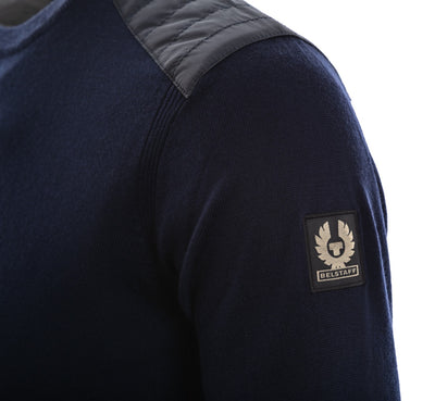 Belstaff Kerrigan Knitwear in Washed Navy Logo