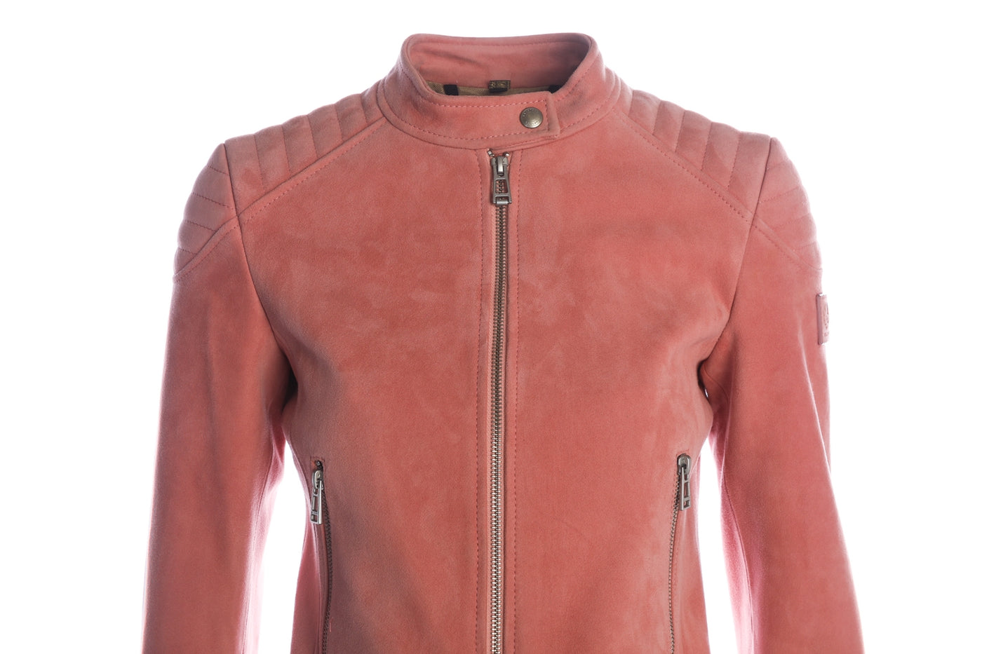 Belstaff New Mollison Ladies Leather Jacket in Bisque Pink