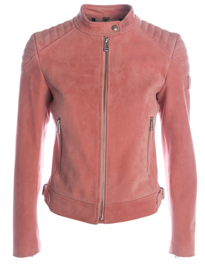 Belstaff New Mollison Ladies Leather Jacket in Bisque Pink