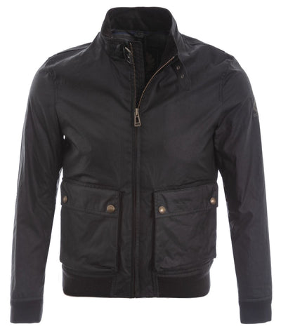 Belstaff Scouter Bomber Jacket in Black Front