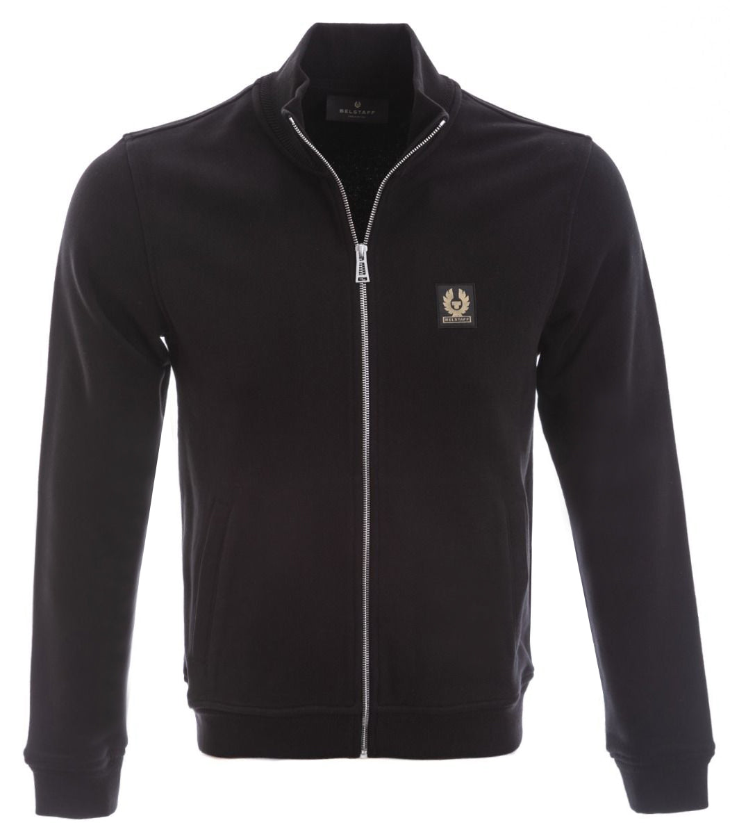 Belstaff Zip Through Sweat Top in Black Front