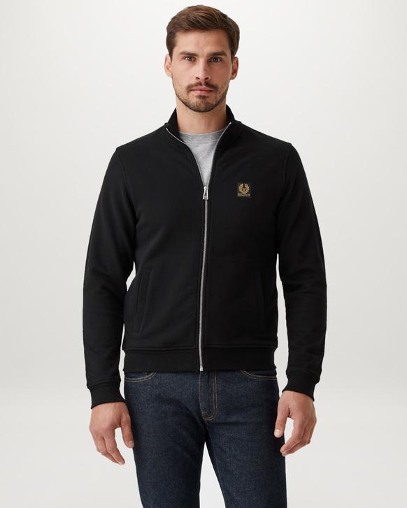 Belstaff Zip Through Sweat Top in Black Model 1