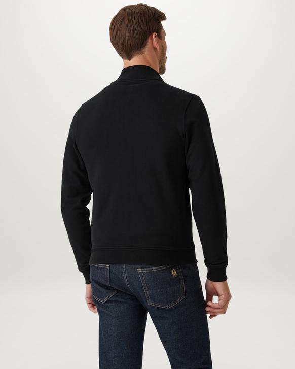 Belstaff Zip Through Sweat Top in Black Model 2