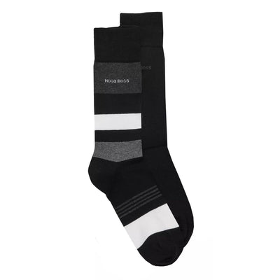 BOSS 2 Pack RS Stripe CC Sock in Black
