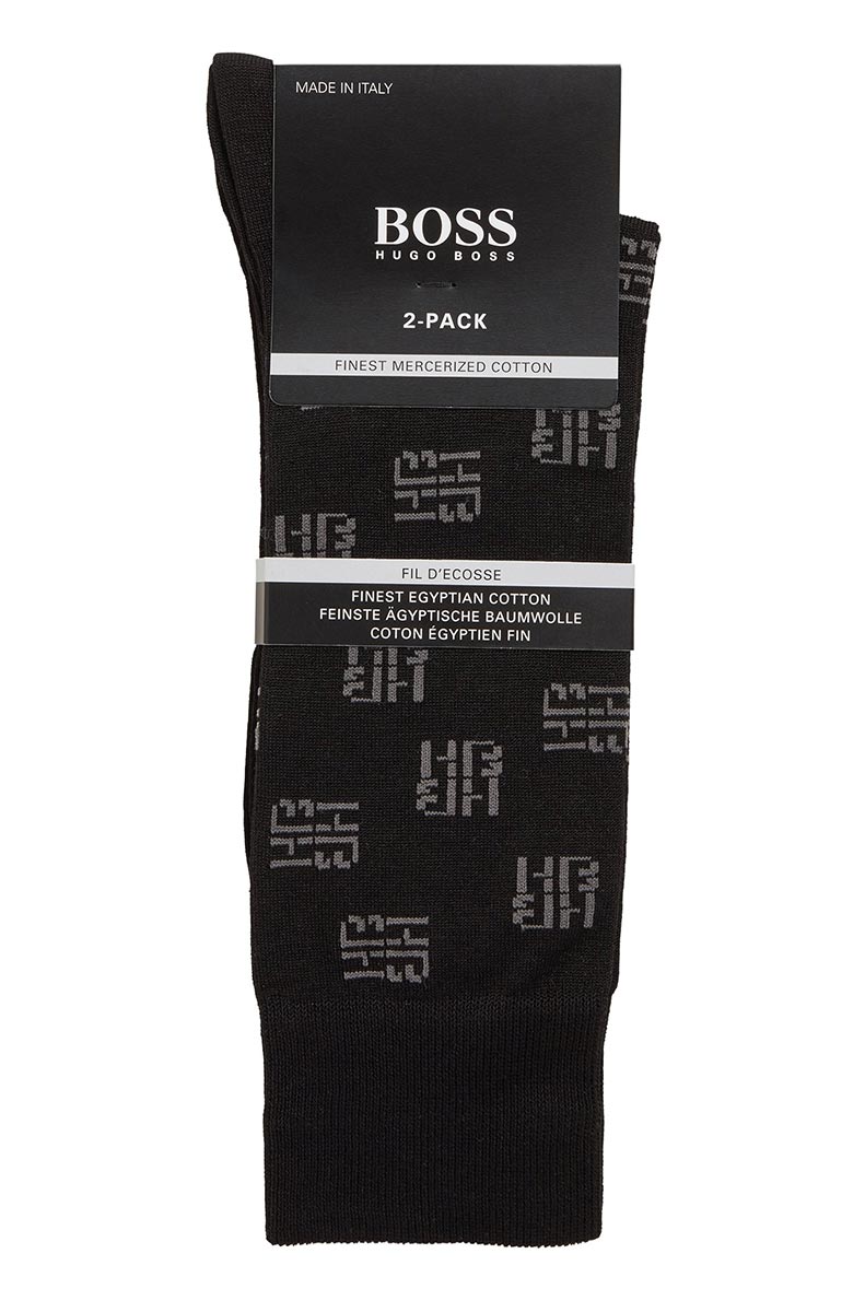 BOSS 2 Pack RS Mini Pattern MC Sock in Black