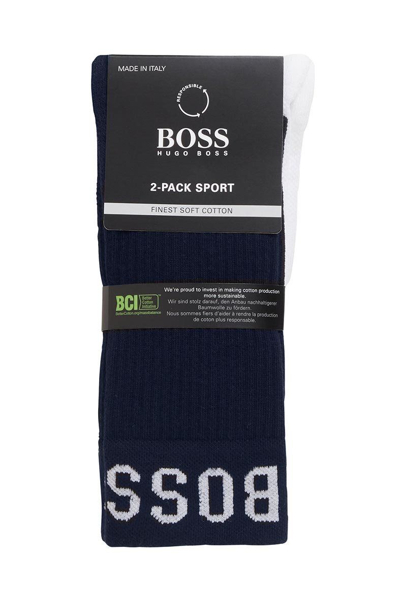 BOSS 2P RS Sport Col Sock in White & Navy