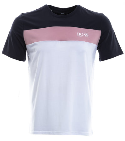 BOSS Balance T Shirt in Navy, Pink & White Main