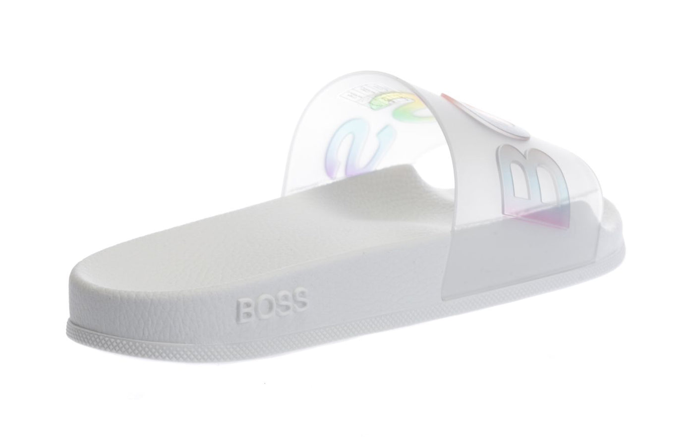 BOSS Bay_Slid_PRD Slide in White Heel