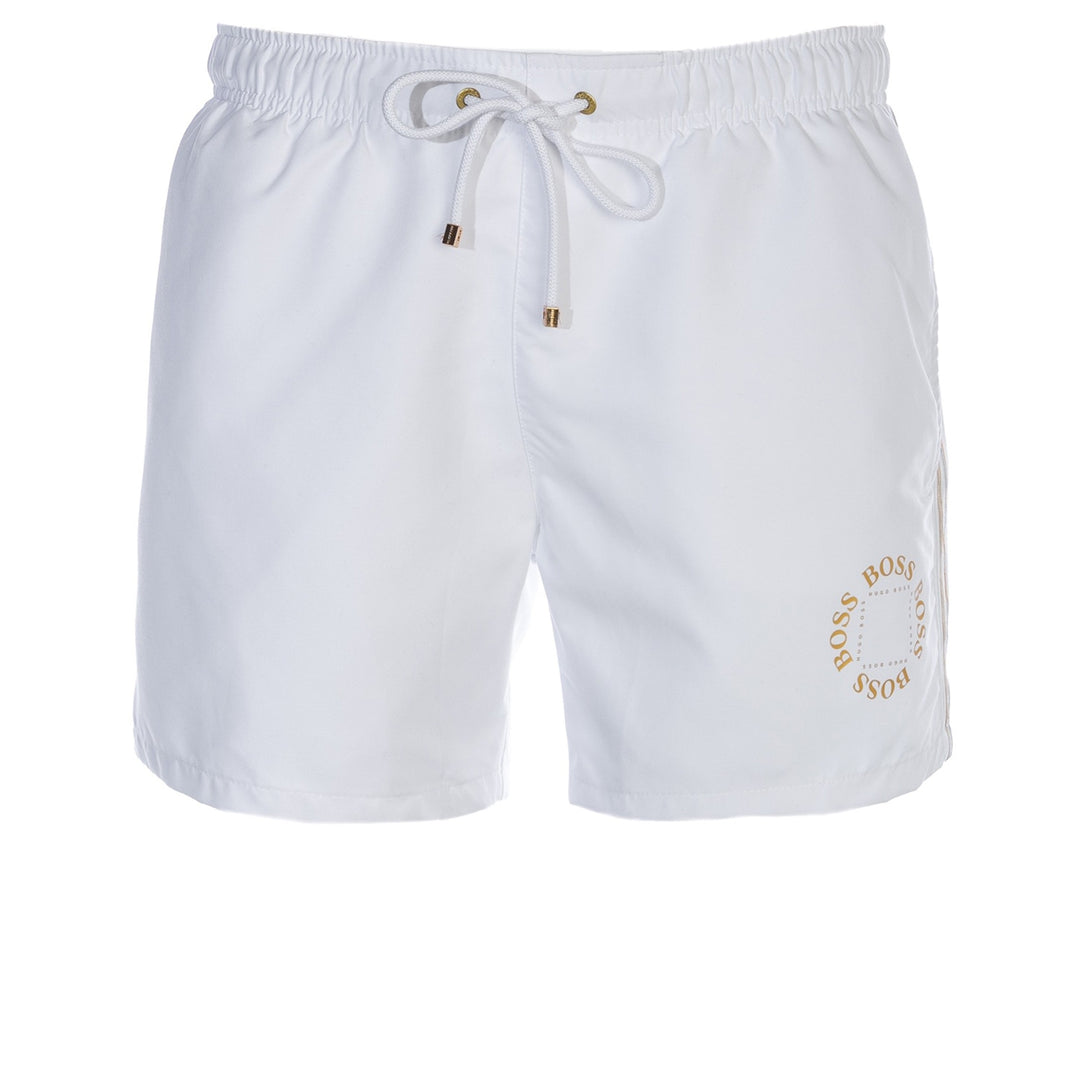 BOSS Boxfish Swim Short in White I BOSS I Norton Barrie