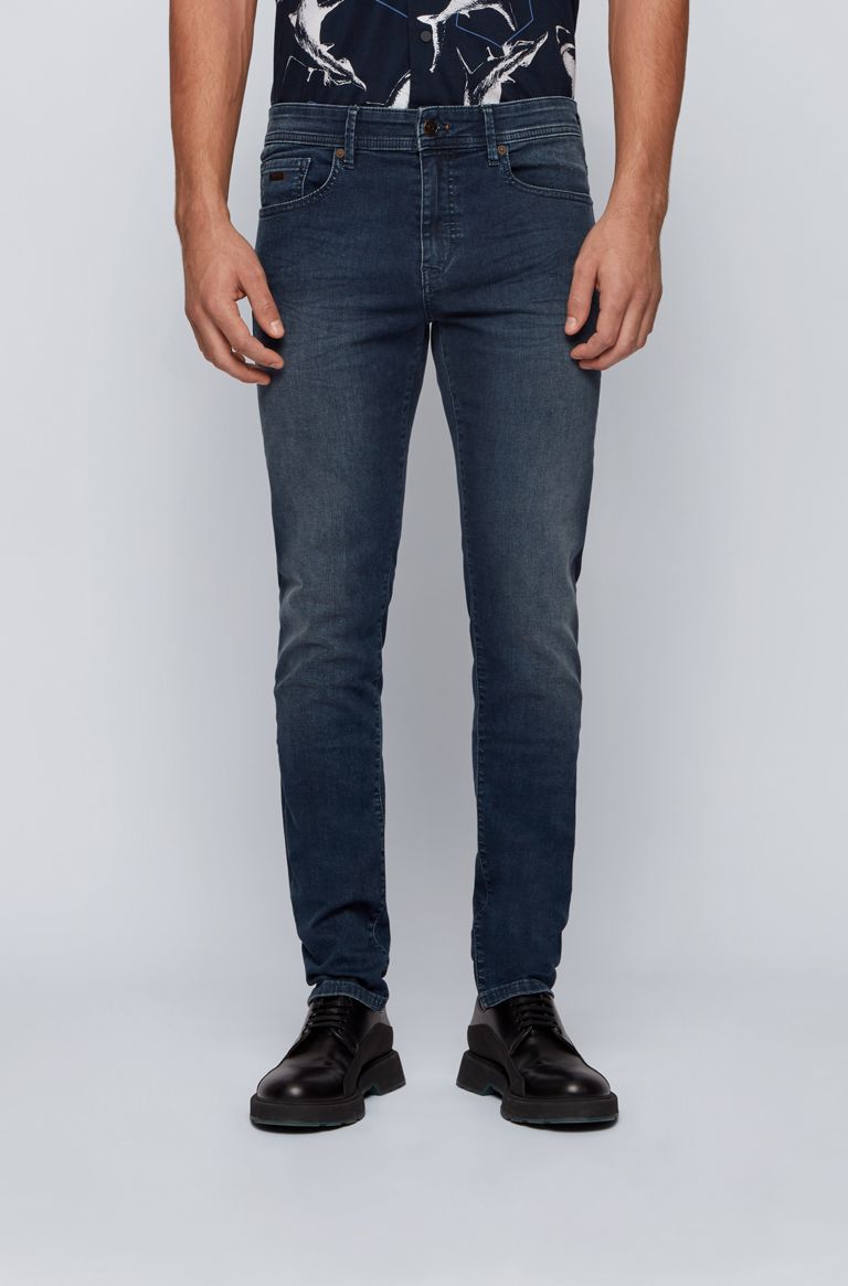 BOSS Charleston BC Jean in Dark Denim Stretch Model 1