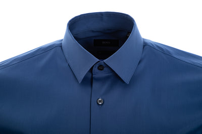 BOSS Isko Shirt in Airforce Blue Collar